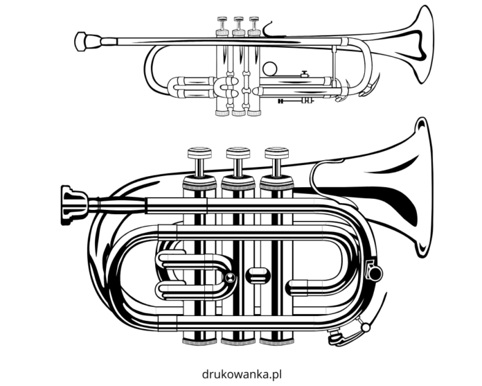 instrumenty dęte kolorowanka do drukowania