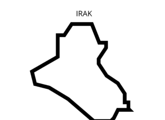 irak mapa kolorowanka do drukowania