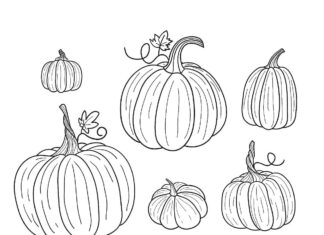 jesienne dynie kolorowanka do drukowania