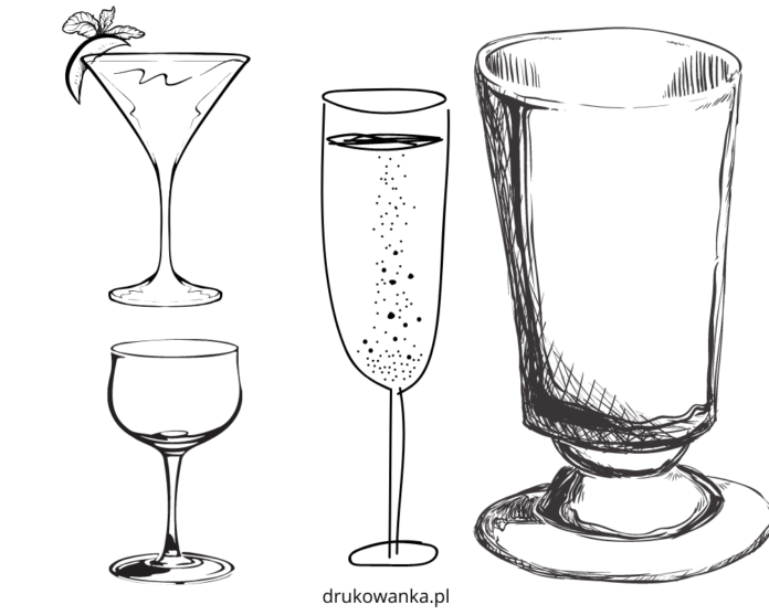 kieliszki kolorowanka do drukowania