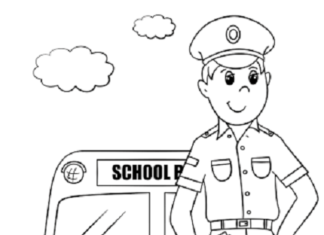 Kierowca autobusu szkolnego kierowca autobusu szkolnego kolorowanka do drukowania