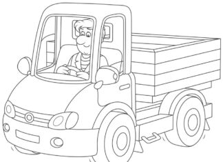 Kierowca ciężarówki kierowca ciężarówki kolorowanka do drukowania