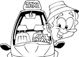 Kierowca taksówki kierowca taksówki kolorowanka do drukowania