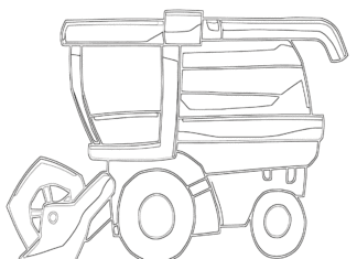 Kombajn rysunek kombajn rysunek kolorowanka do drukowania