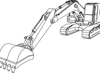 koparka kopie rów kolorowanka do drukowania