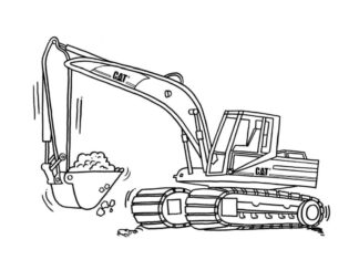 Koparka na gąsienicach koparka na gąsienicach kolorowanka do drukowania