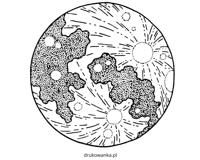 księżyc w pełni kolorowanka do drukowania