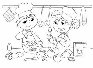 Kucharz i kucharka kucharz i kucharka kolorowanka do drukowania