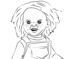 lalka czaki chucky kolorowanka do drukowania