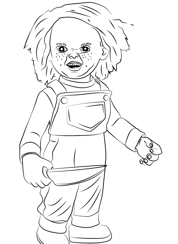 lalka czaki chucky kolorowanka do drukowania