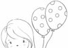 lalka zuzia z balonami kolorowanka do drukowania