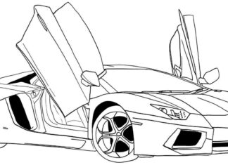 Lamborghini z otwartymi drzwiami lamborghini z otwartymi drzwiami kolorowanka do drukowania