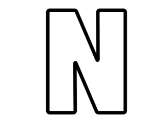 Litera N litera N kolorowanka do drukowania