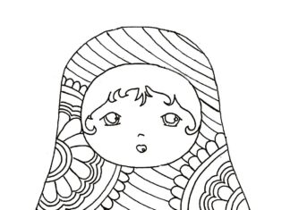 Matrioszka we wzorki matrioszka we wzorki kolorowanka do drukowania