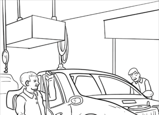 Mechanik samochodowy mechanik samochodowy kolorowanka do drukowania