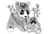 misie panda zentangle kolorowanka do drukowania