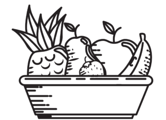 miska z owocami kolorowanka do drukowania