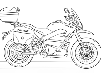 Motor policyjny motor policyjny kolorowanka do drukowania