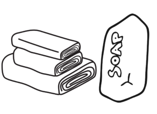 mydło i ręcznik kolorowanka do drukowania