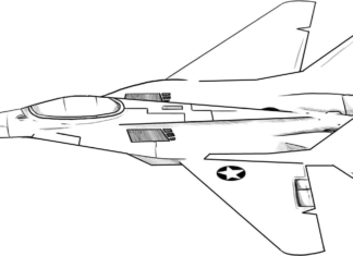 myśliwiec wojskowy kolorowanka do drukowania