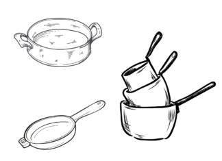 naczynia kuchenne kolorowanka do drukowania