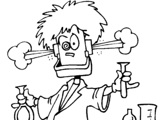 Naukowiec chemik naukowiec chemik kolorowanka do drukowania