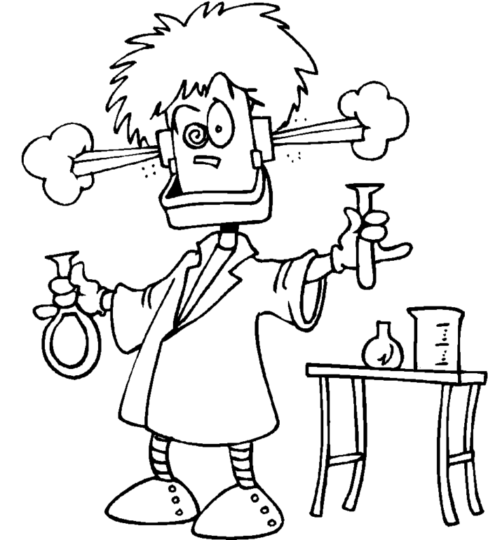 naukowiec chemik kolorowanka do drukowania