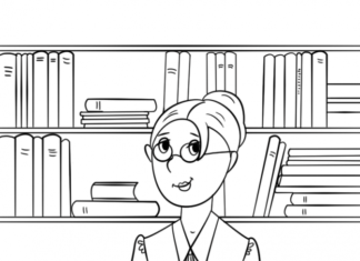 Pani bibliotekarka pani bibliotekarka kolorowanka do drukowania