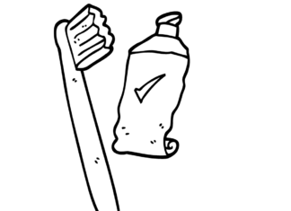 pasta i szczoteczka kolorowanka do drukowania