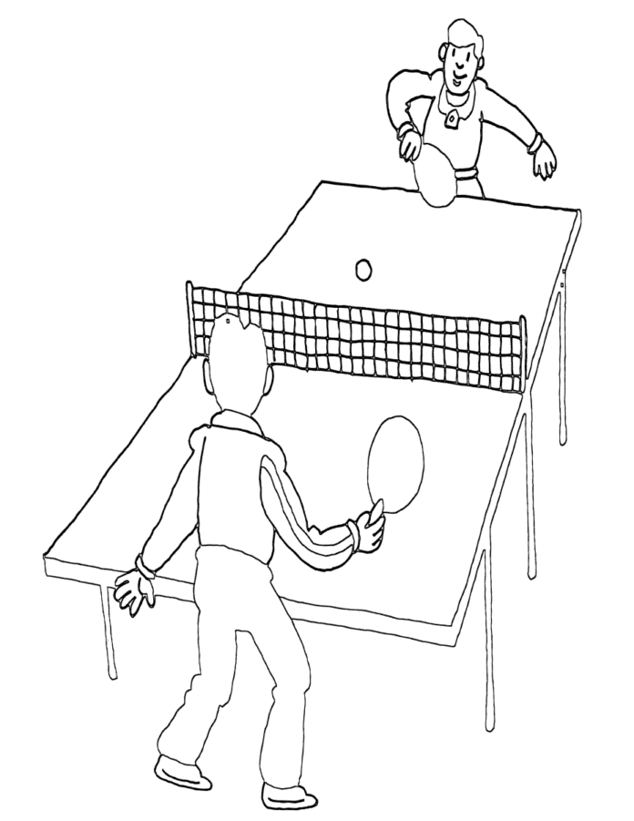 ping pong gra kolorowanka do drukowania