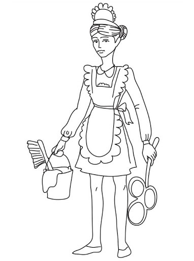 pokojówka hotelowa kolorowanka do drukowania