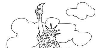 Posąg Statua Wolności posąg statua wolności kolorowanka do drukowania