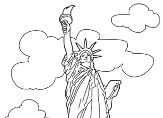 Posąg Statua Wolności posąg statua wolności kolorowanka do drukowania