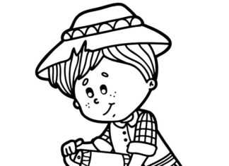 Praca w ogrodzie praca w ogrodzie kolorowanka do drukowania