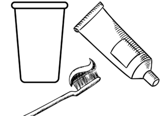 przybory do mycia zębów kolorowanka do drukowania