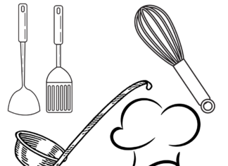 przybory kuchenne kolorowanka do drukowania