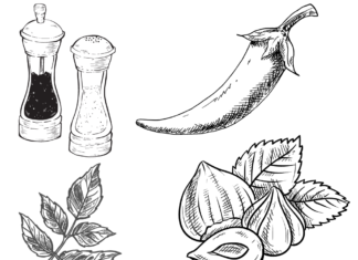 przyprawy kuchenne kolorowanka do drukowania