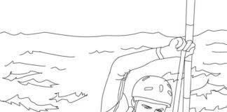 Pływanie kajakiem pływanie kajakiem kolorowanka do drukowania