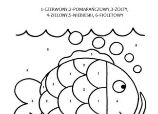 ryba według numerków kolorowanka do drukowania