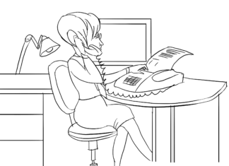 Sekretarka sekretarka kolorowanka do drukowania