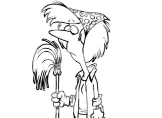 Sprzątaczka sprzątaczka kolorowanka do drukowania