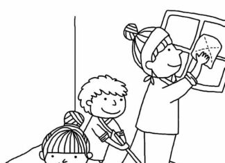 sprzątanie domu kolorowanka do drukowania