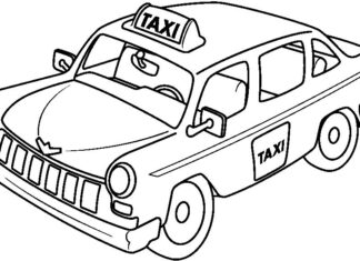 stara taksówka kolorowanka do drukowania