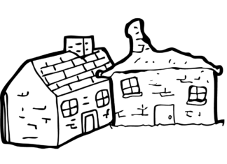 stare domy kolorowanka do drukowania