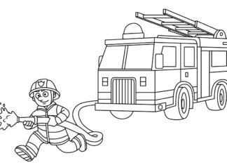 Straż pożarna gasi pożar straż pożarna gasi pożar kolorowanka do drukowania