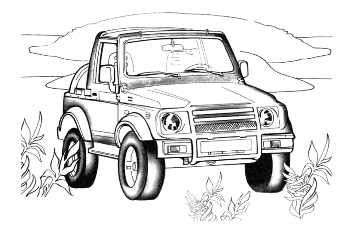 suzuki samurai kolorowanka do drukowania