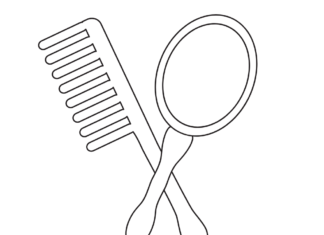 szczotka i grzebień do włosów kolorowanka do drukowania