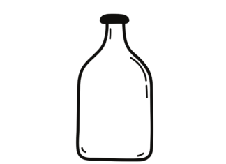szklana butelka kolorowanka do drukowania