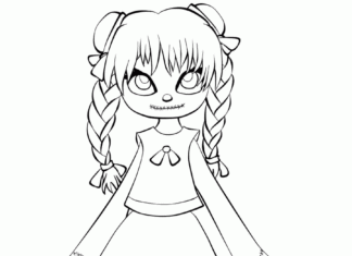 Szmaciana lalka szmaciana lalka kolorowanka do drukowania