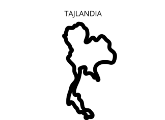 tajlandia mapa kolorowanka do drukowania